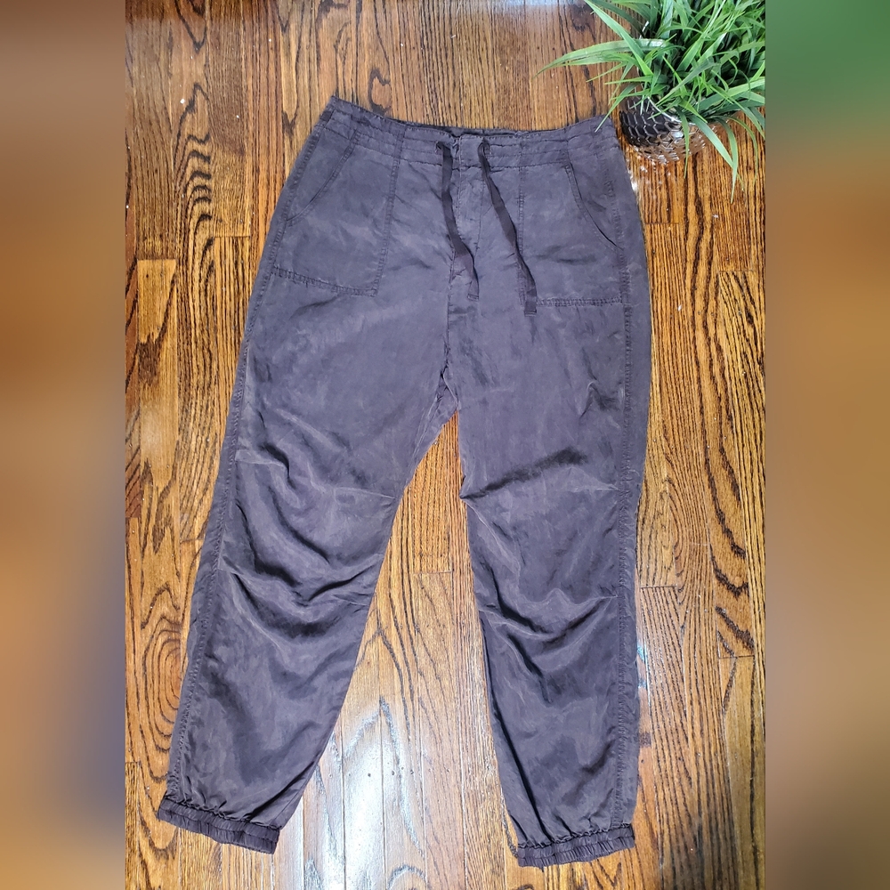 Anthropologie Women's Slouchy Aviator Jogger Pants Browm Size 12 - Picture 6 of 14